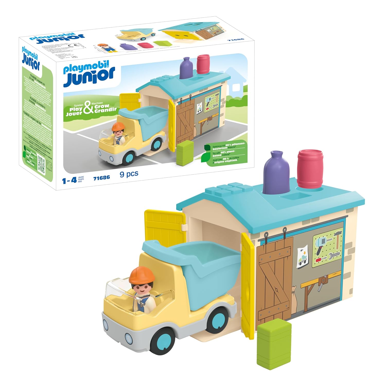 PLAYMOBIL Junior 71686 — Ouvrier avec Camion et Garage