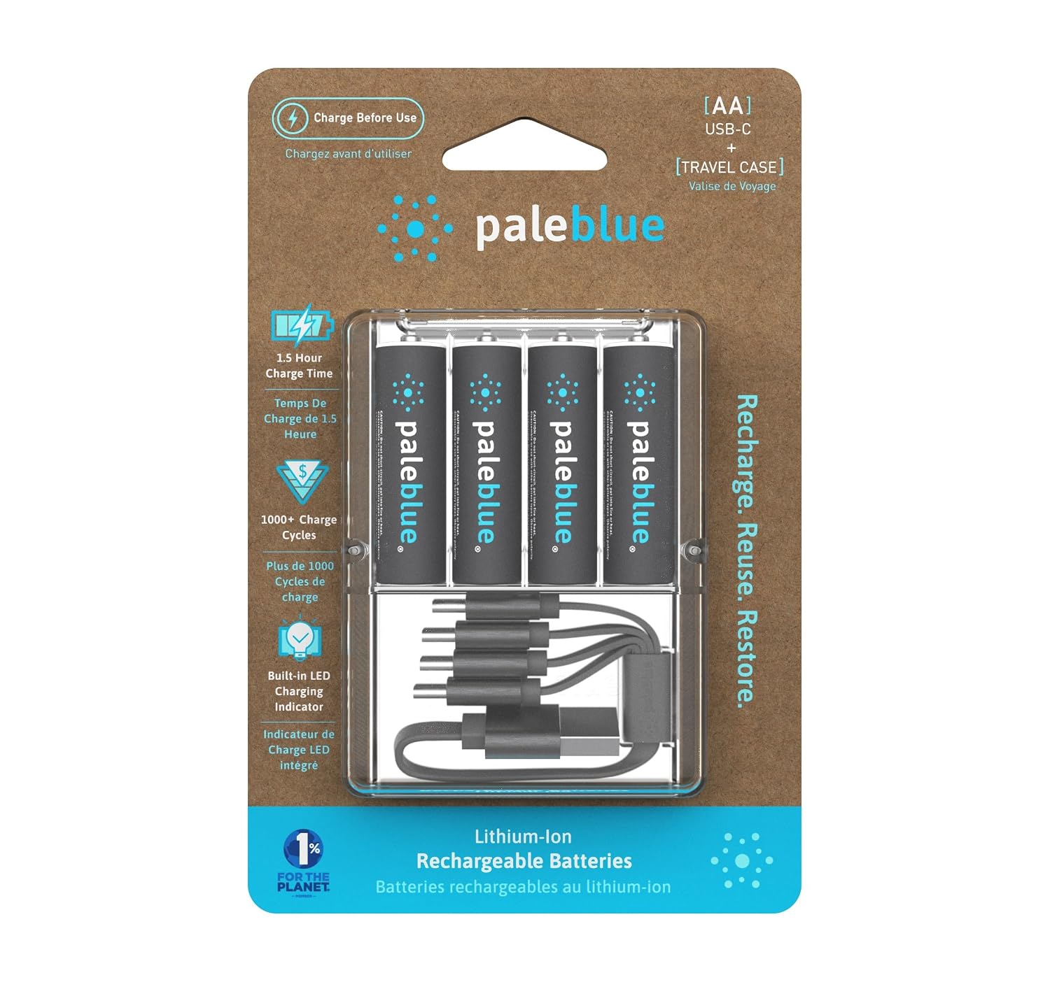PALEBLUE — Piles Rechargeables USB-C AA 1700 mAh – Image 10