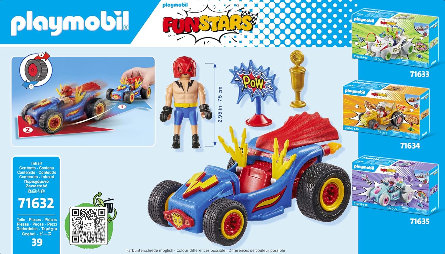 PLAYMOBIL Funstars 71632 — Catcheur et kart à rétrofriction – Image 62