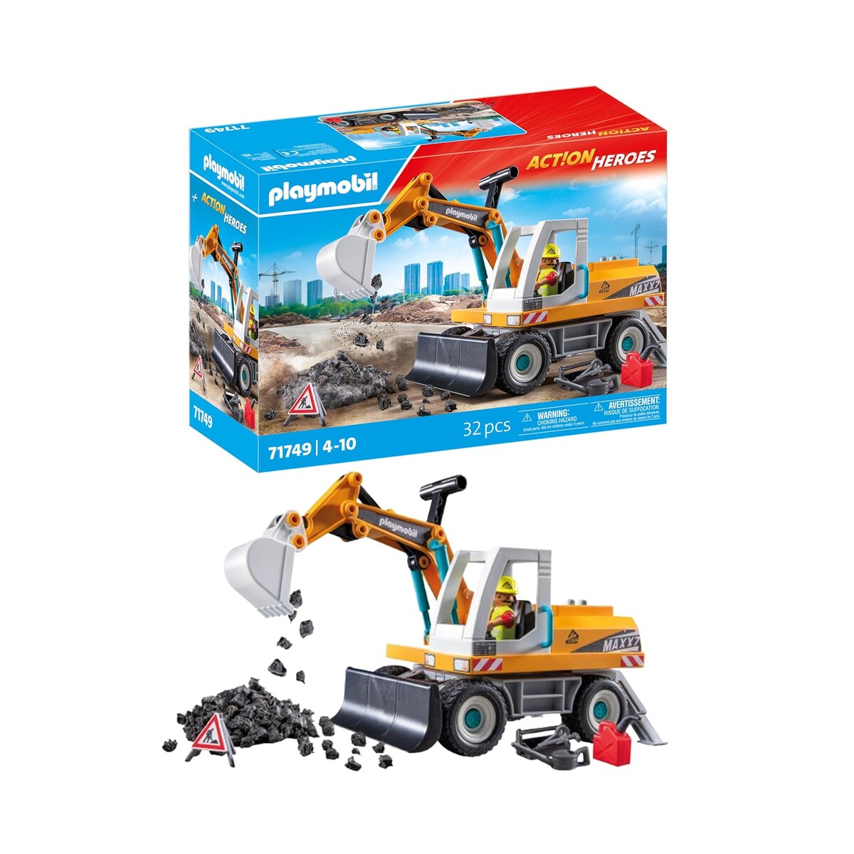PLAYMOBIL Action Heroes — Grande excavatrice jouet