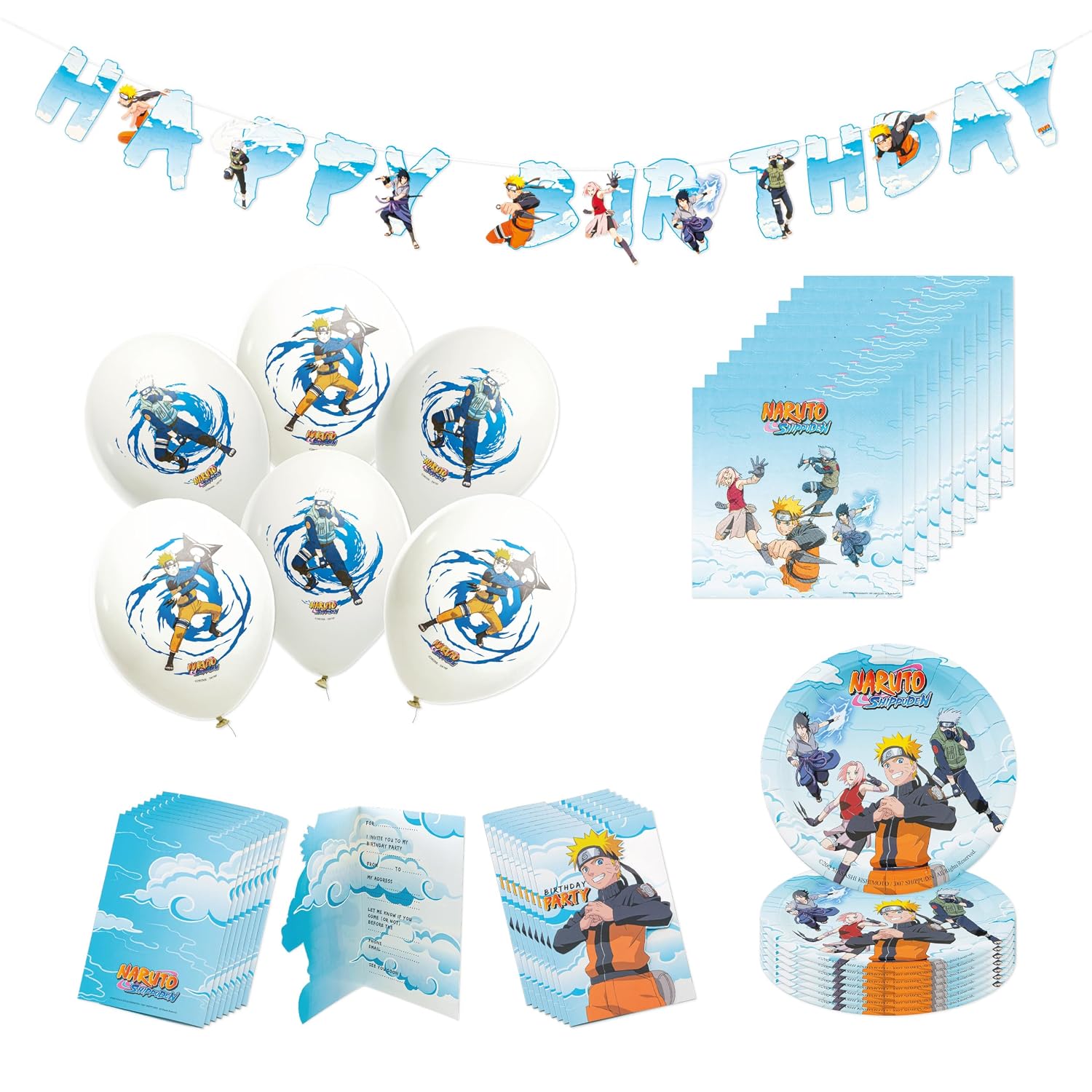 CHAKS — Kit anniversaire Naruto pour enfants, décoration fête