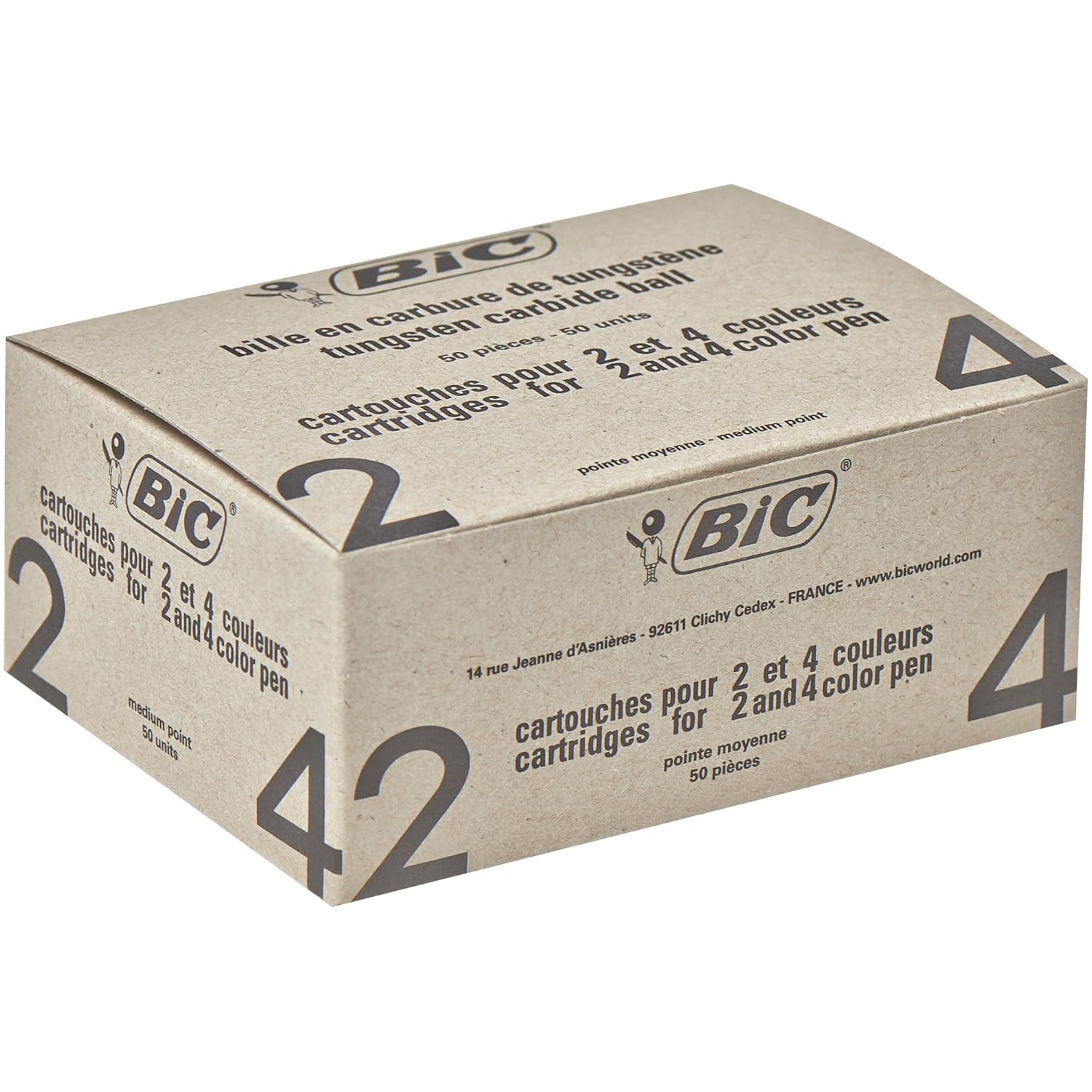 BIC 4 Couleurs - Recharges pour Stylo-Bille - Pointe Moyenne (1,0 mm) – Encre Verte, Lot Economique de 50 – Image 10