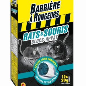 BARRIERE A RONGEURS — Blocs-appât rats et souris x15