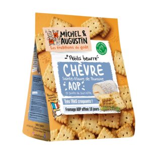 Alternative view of Michel et Augustin – Petits Gâteaux Sec Apéritifs au Chèvre Sainte-Maure de Touraine AOP et Sarriette – Biscuits Salés Gourmands – Fabriqués en France – 100g x 8