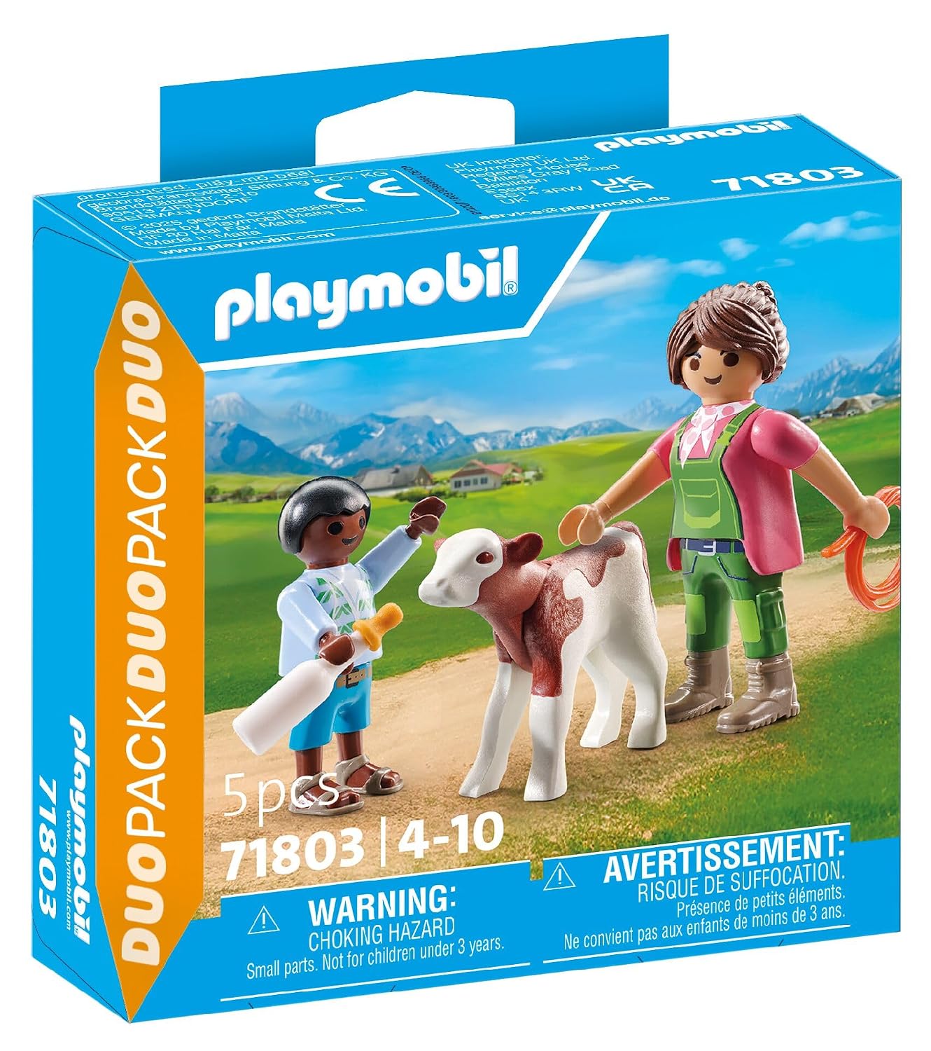 PLAYMOBIL Duo Pack 71803 — Fermière et Enfant avec Veau – Image 4