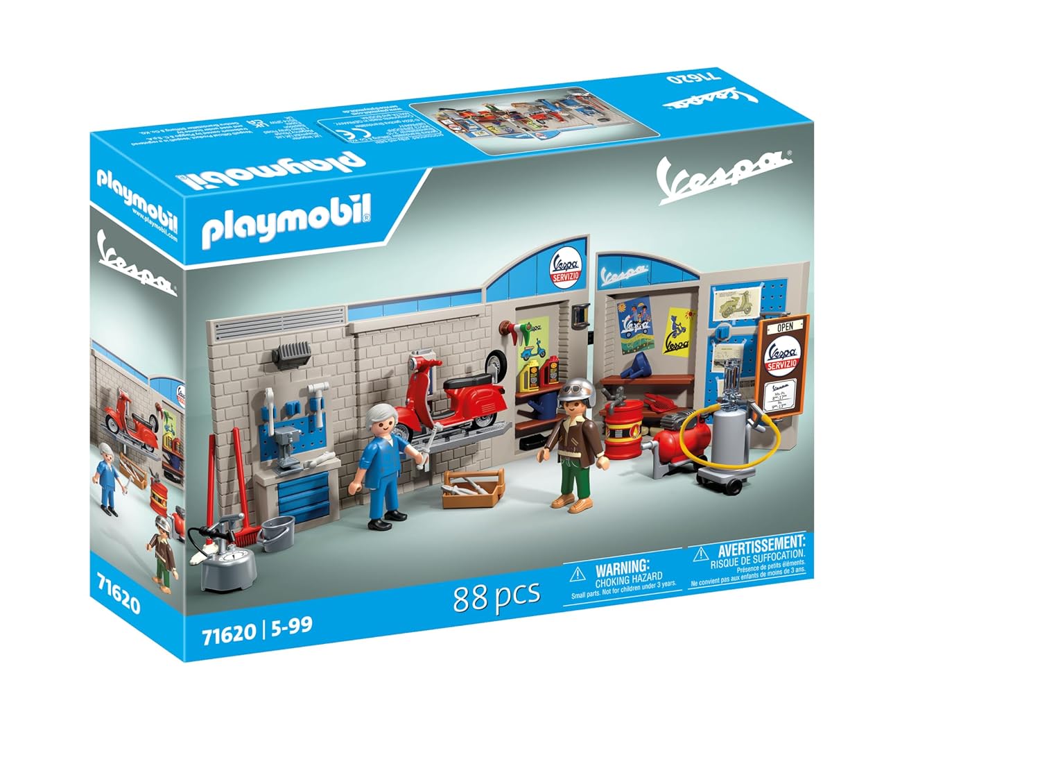 PLAYMOBIL 71620 — Garage Vespa 60s avec 2 personnages – Image 10