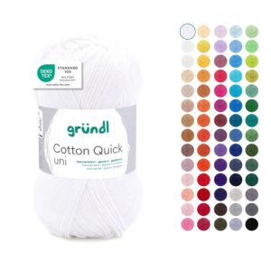 GRÜNDL Cotton Quick uni — Fil à tricoter coton 50 g blanc