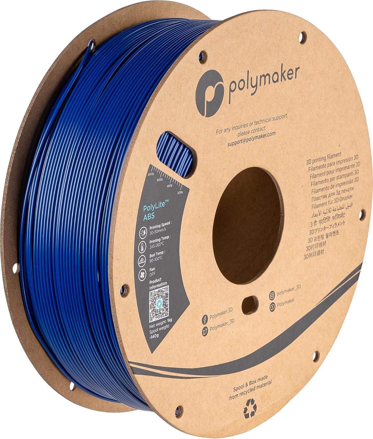 POLYMAKER PolyLite — Filament ABS inodore 1,75 mm 1 kg Bleu – Image 18