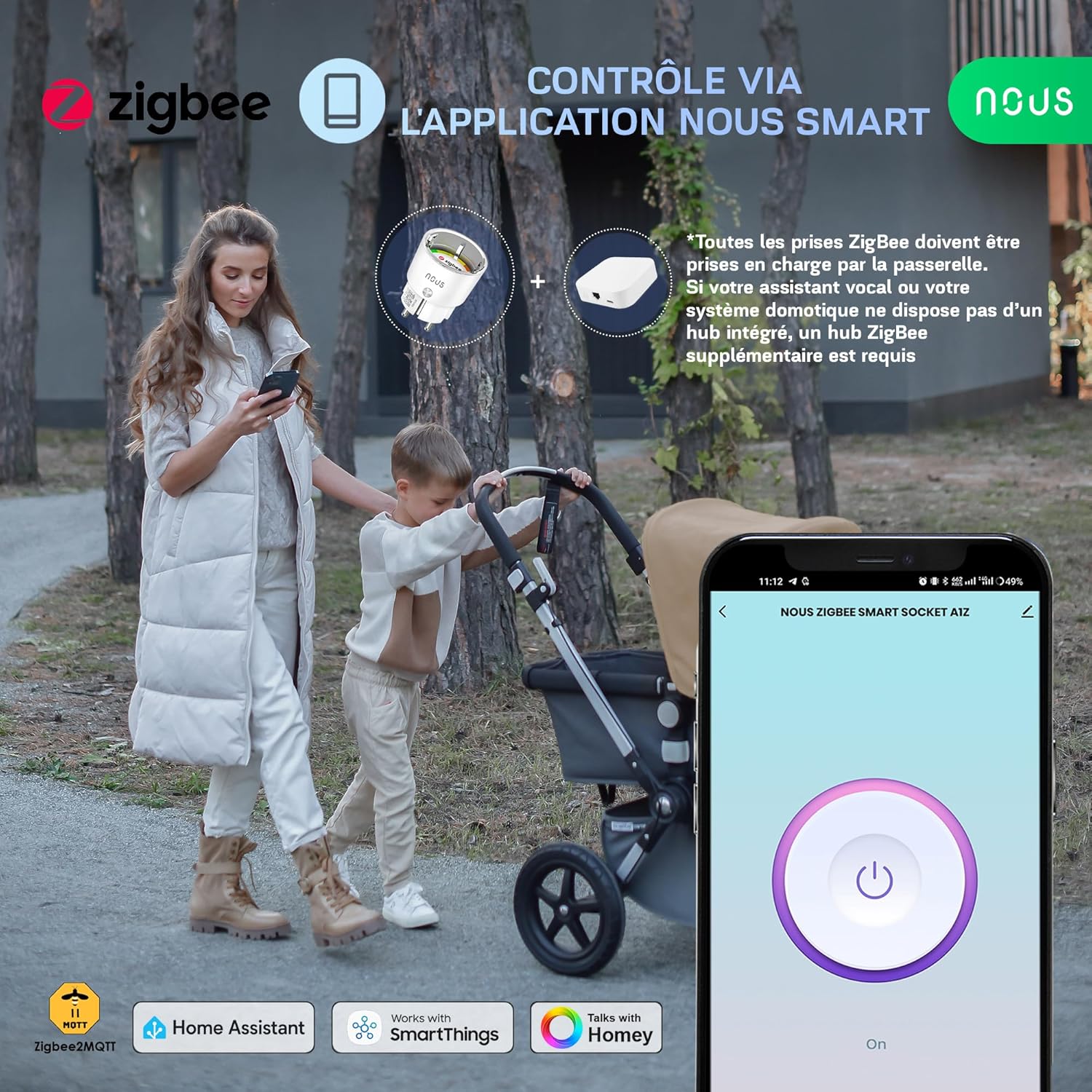 NOUS A1Z — Prise connectée ZigBee 3.0 avec mesure conso – Image 3
