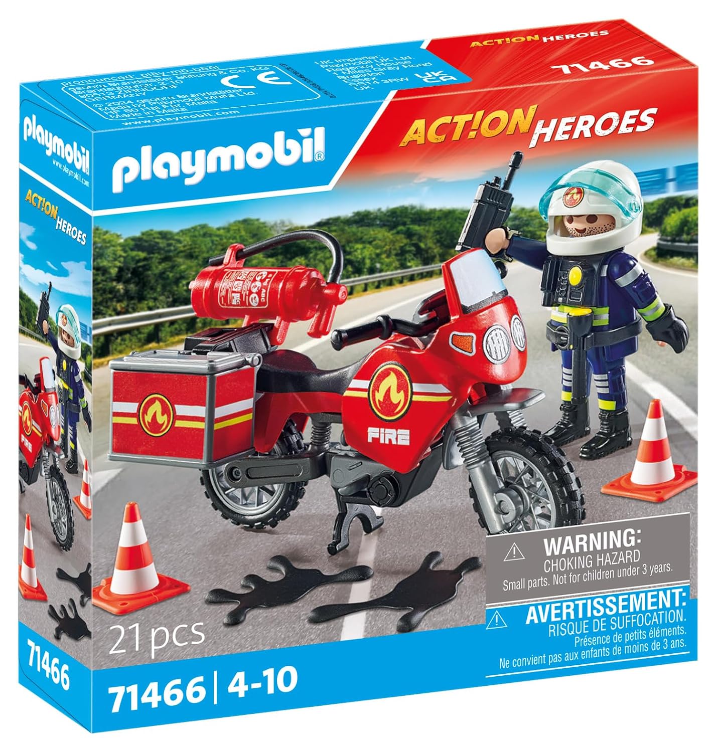 PLAYMOBIL 71466 — Pompier et moto avec accessoires – Image 2