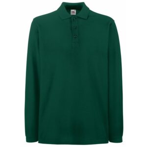 FRUIT OF THE LOOM — Polo manches longues homme M vert forêt