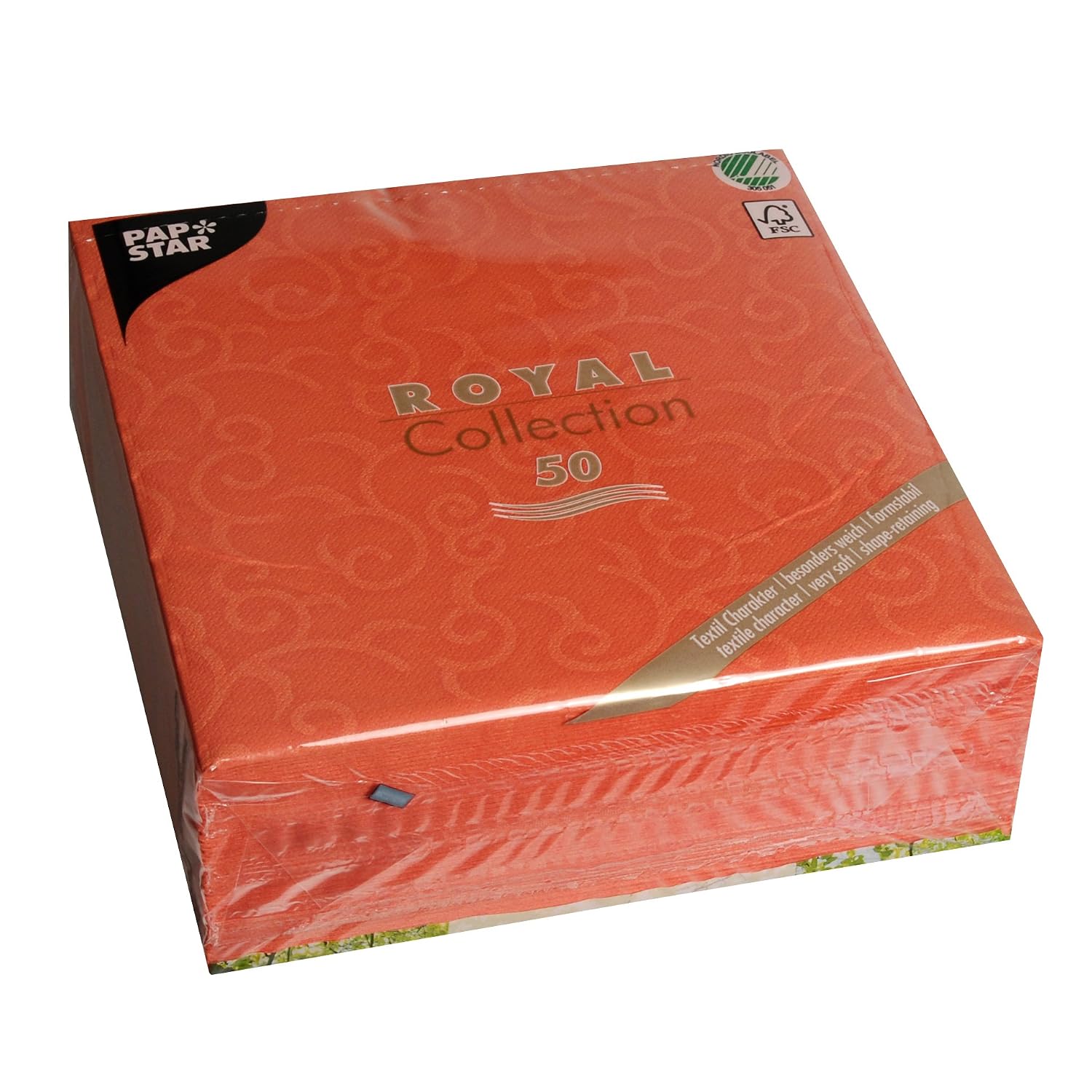 PAPSTAR — Lot de 50 serviettes de table en papier 40,6 x 40,6 cm