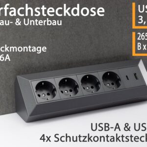 Alternative view of CHILITEC — Bloc multiprise d'angle 4 prises USB-A/USB-C PD