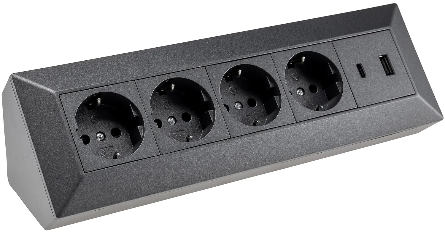 CHILITEC — Bloc multiprise d'angle 4 prises USB-A/USB-C PD