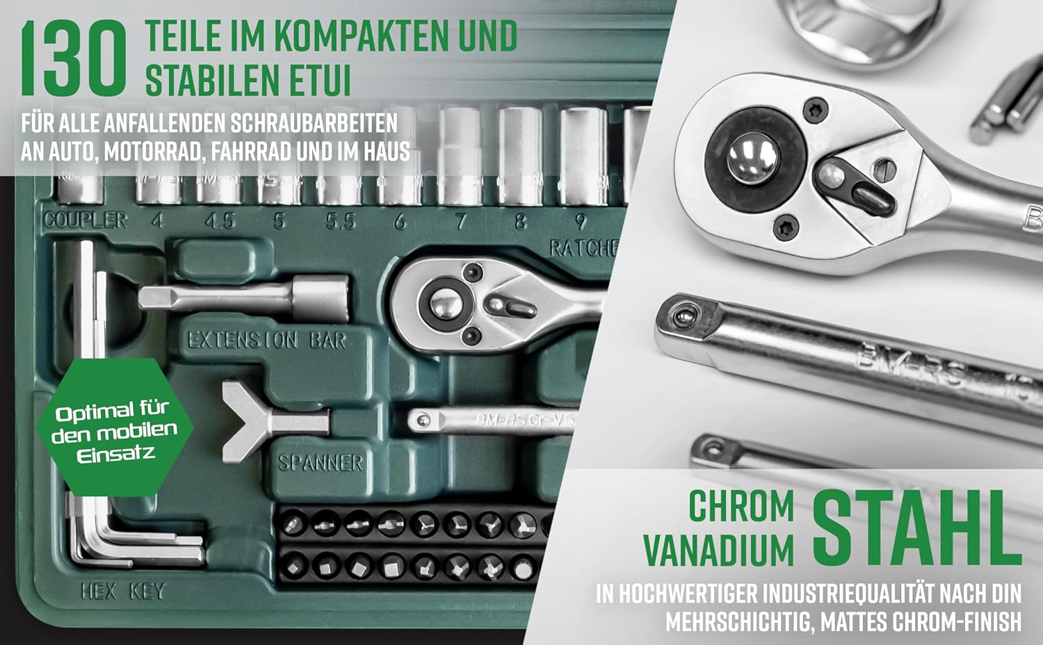BRÜDER MANNESMANN — Coffret de douilles et embouts 130 pièces – Image 9
