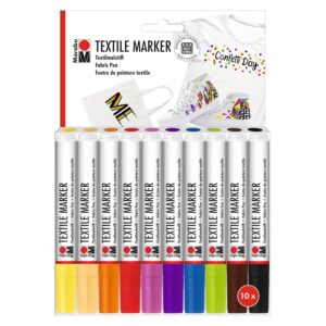 MARABU Textile Marker — Set de 10 Marqueurs Textiles 3 mm