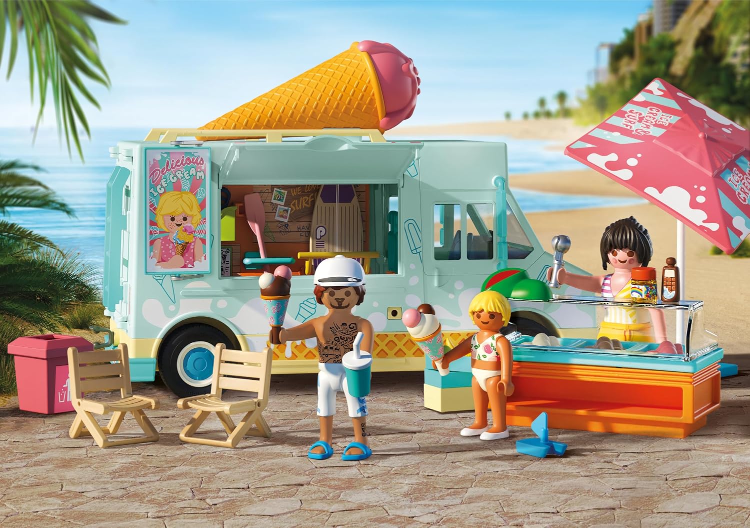 PLAYMOBIL — Camion de glaces avec surf shop – Image 21