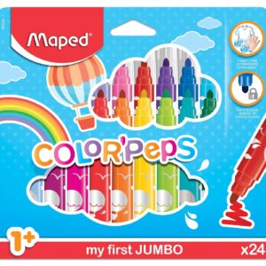 MAPED Color'Peps — Boîte de 24 Feutres Jumbo dès 1 an