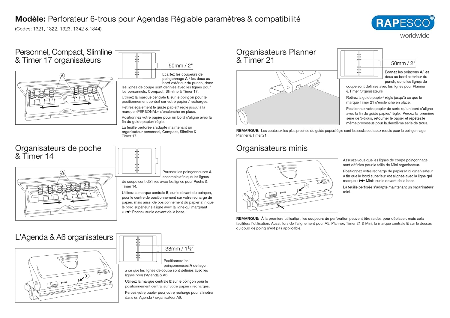 RAPESCO 1323 — Perforatrice d’agenda ajustable 6 trous – Image 13