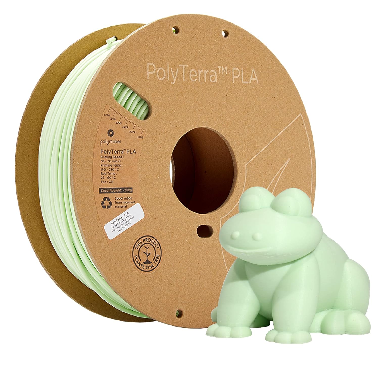 POLYMAKER PolyTerra — Filament PLA 2,85 mm 1kg menthe