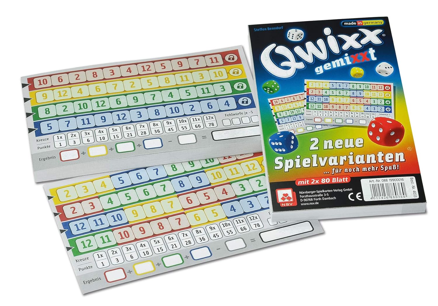 NÜRNBERGER SPIELKARTEN-VERLAG GMBH — Jeu de cartes Qwixx x2
