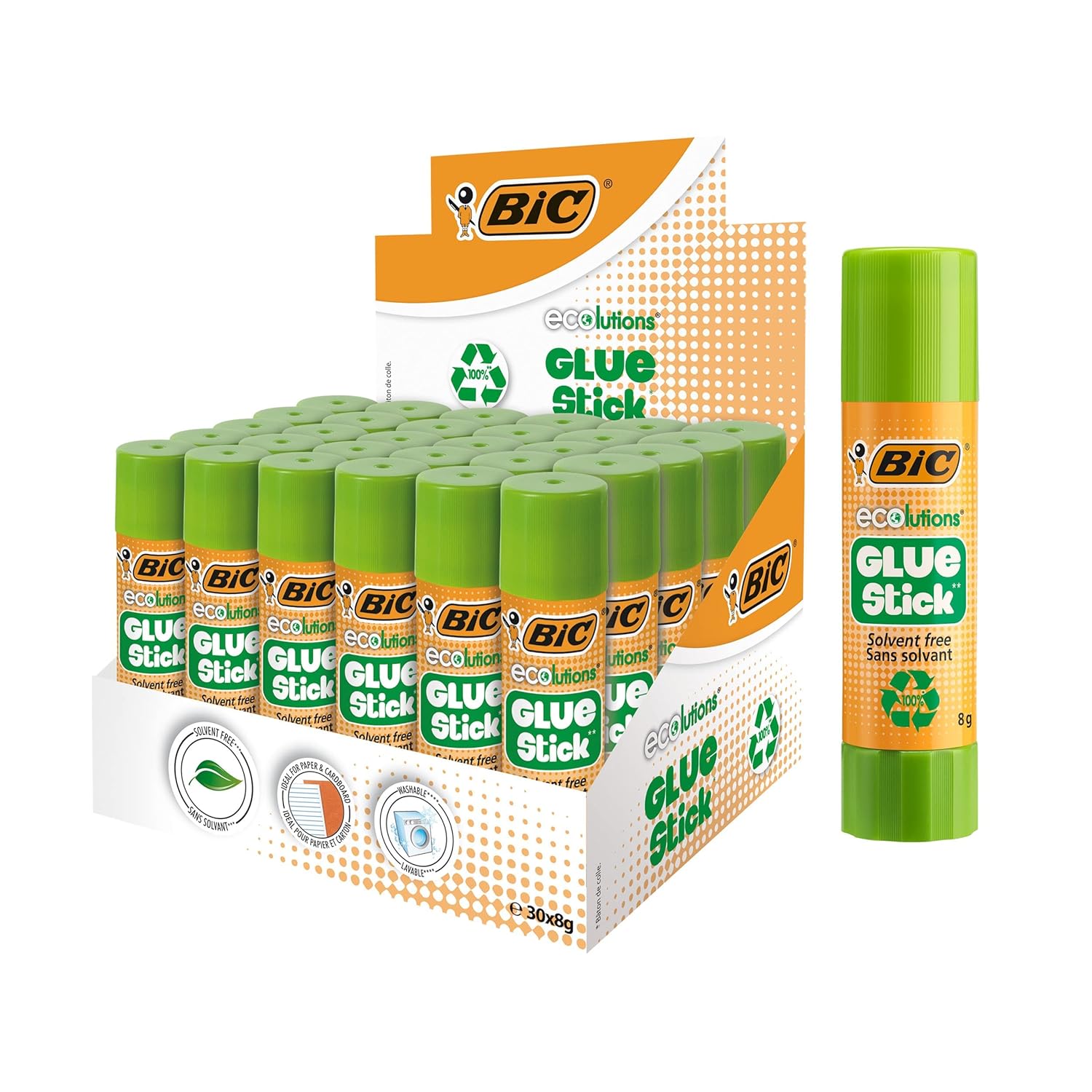 BIC ECOlutions — Bâtons de Colle Blanche 8 g x30 – Image 9