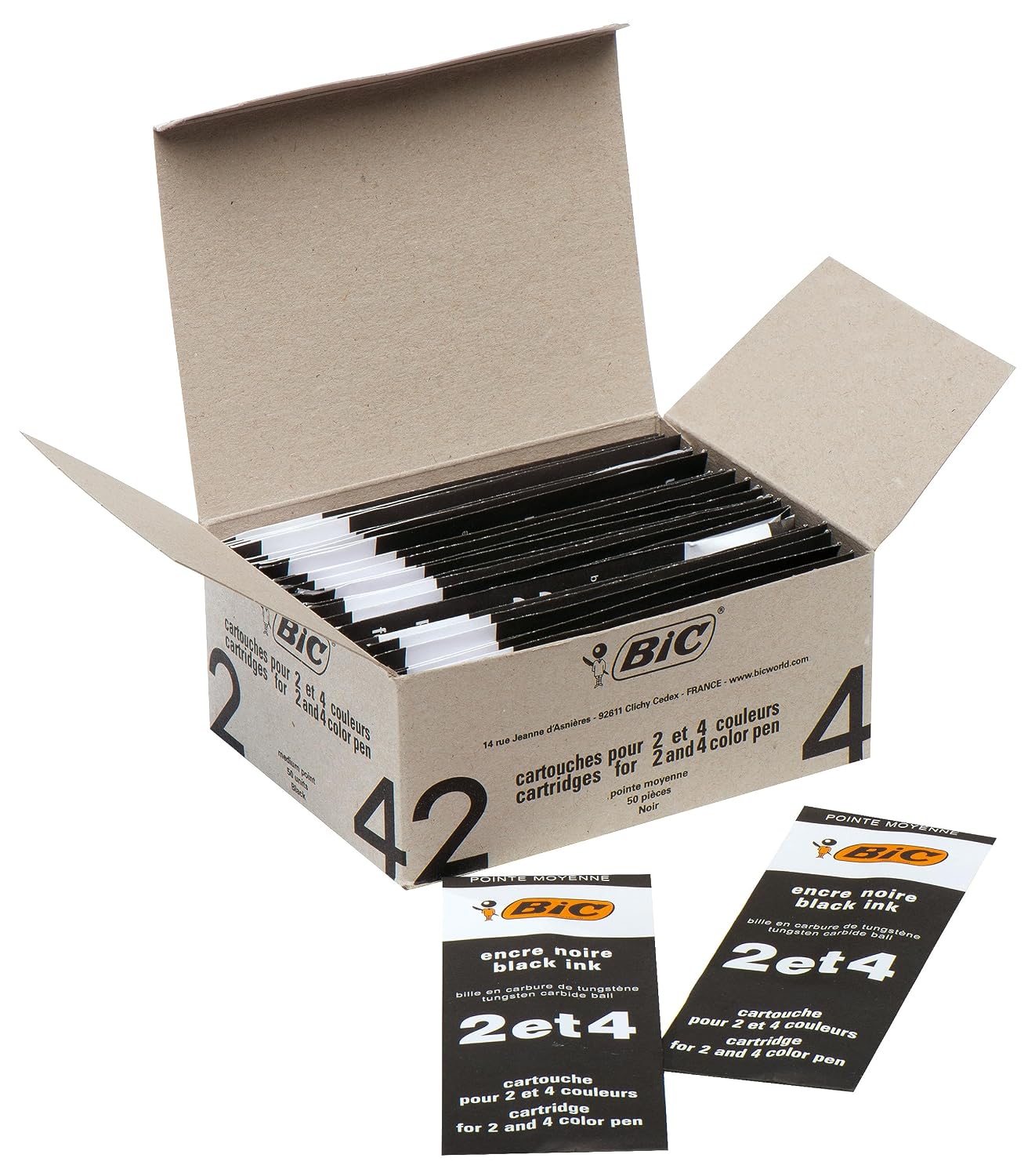 BIC 4 Couleurs — Recharges Stylo-Bille Noires x50 – Image 11