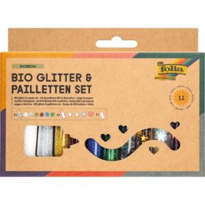 FOLIA — Set de paillettes bio Rainbow avec colle décorative
