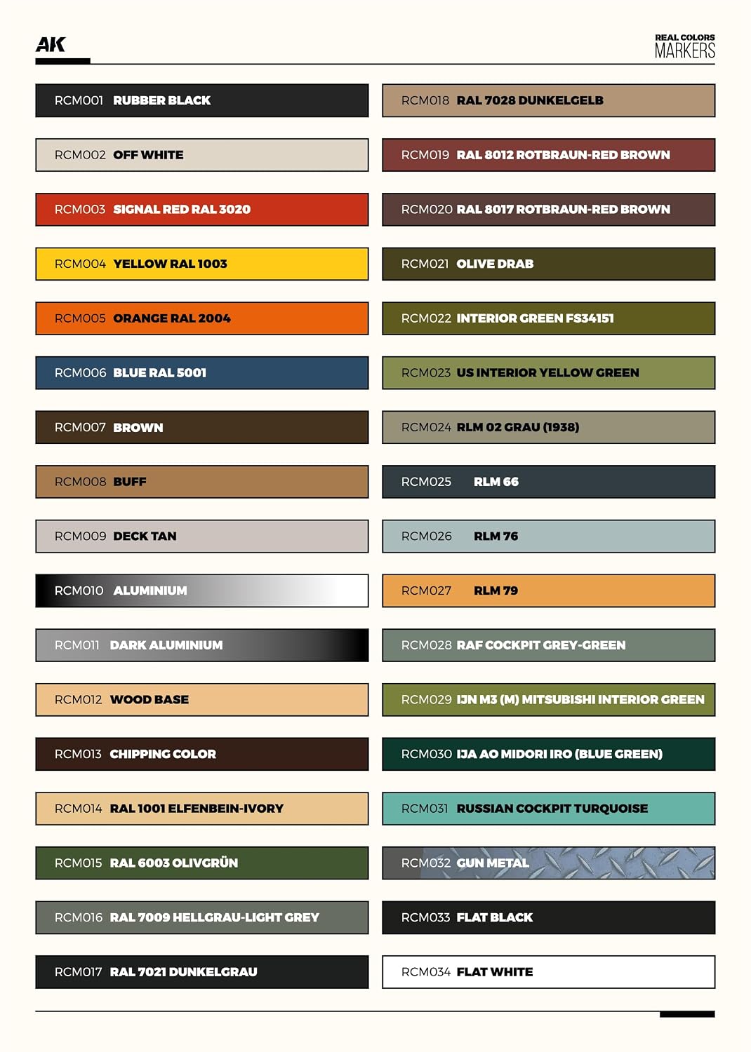 AK INTERACTIVE — Boîte de 34 marqueurs Real Colors – Image 2
