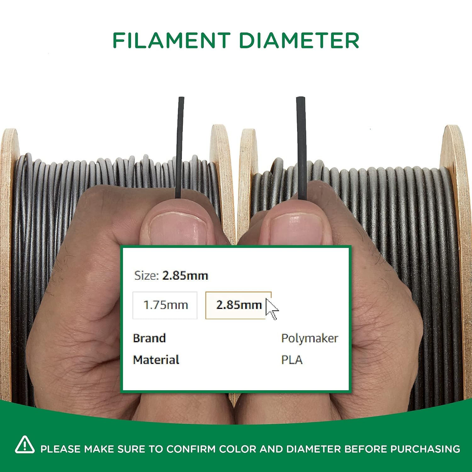 POLYMAKER PolyTerra — Filament PLA 2,85 mm 1kg menthe – Image 4