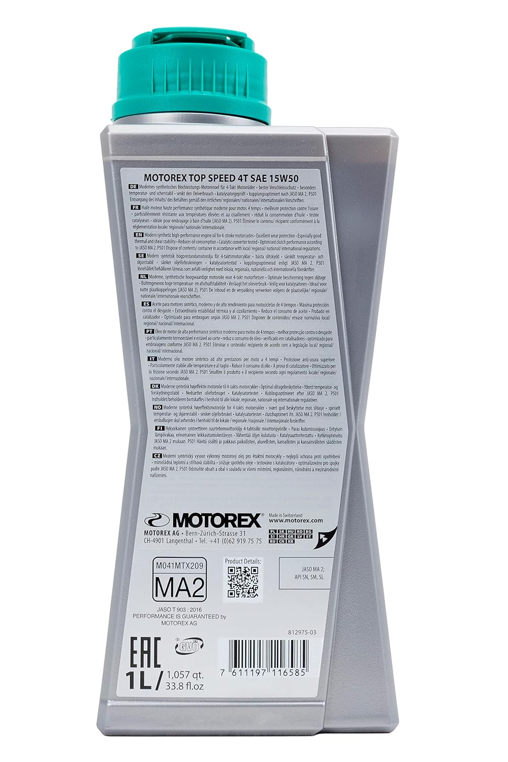 MOTOREX Top Speed 4T 15W50 — Huile moteur moto 1L – Image 5