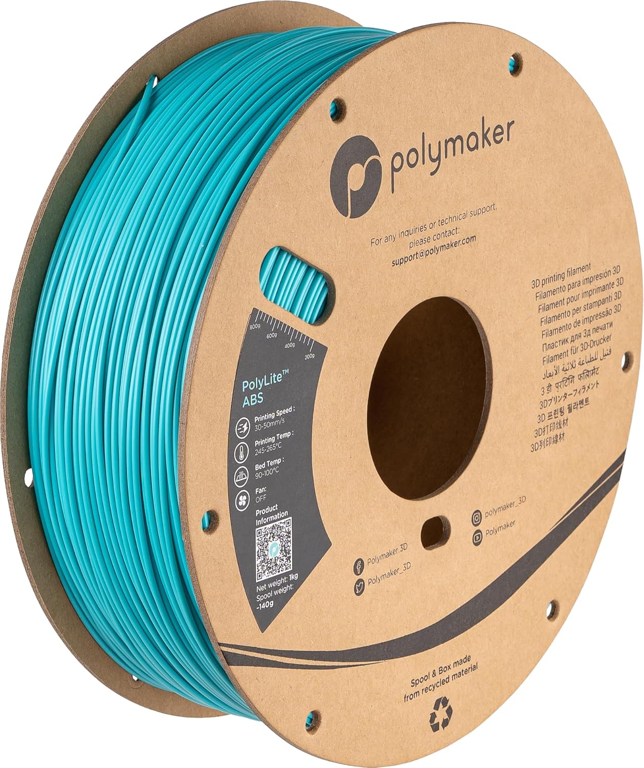 POLYMAKER PolyLite — Filament ABS 1,75 mm 1kg turquoise – Image 26