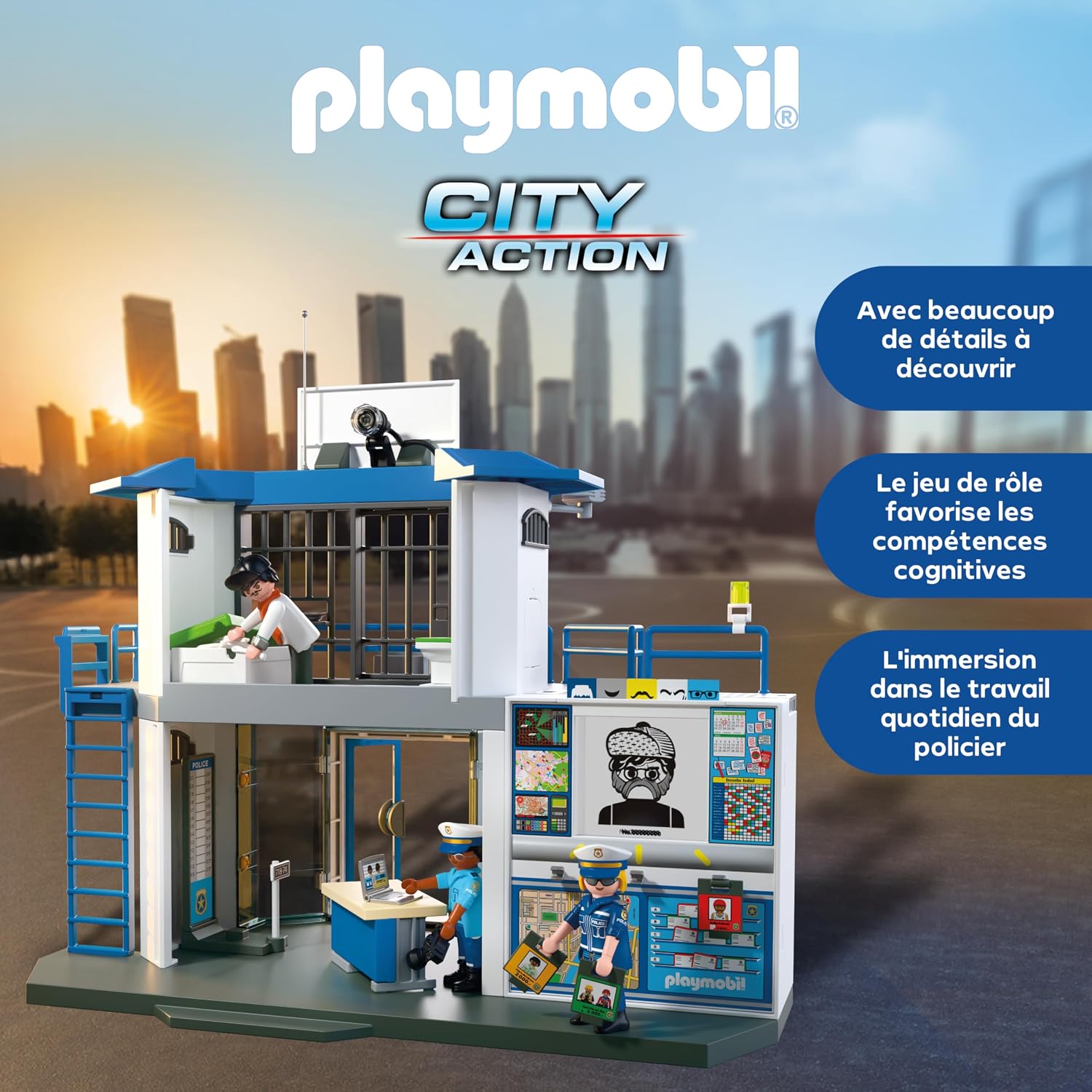 PLAYMOBIL Action Heroes — Poste de Police avec Local de Recherche – Image 13