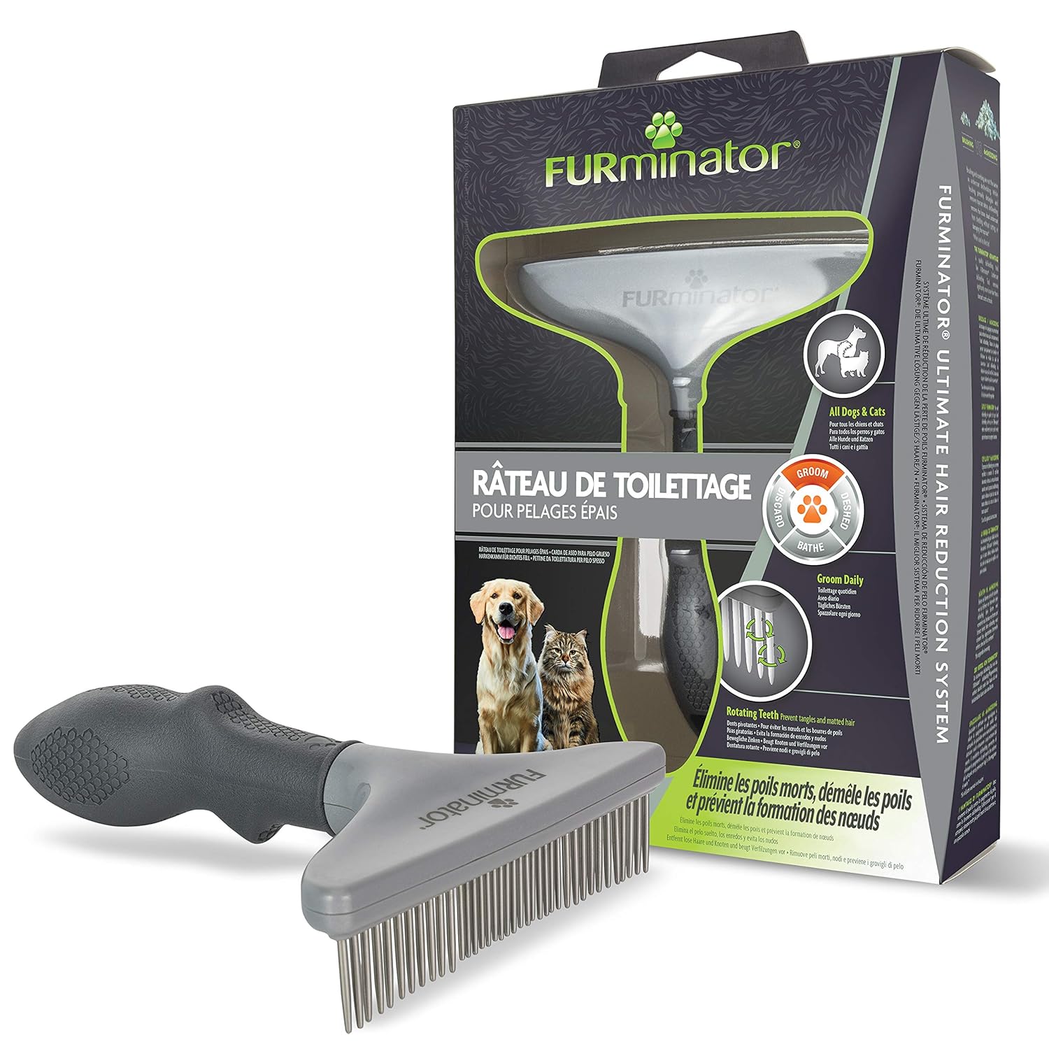 FURMINATOR — Râteau de Toilettage Démêlant chiens et chats