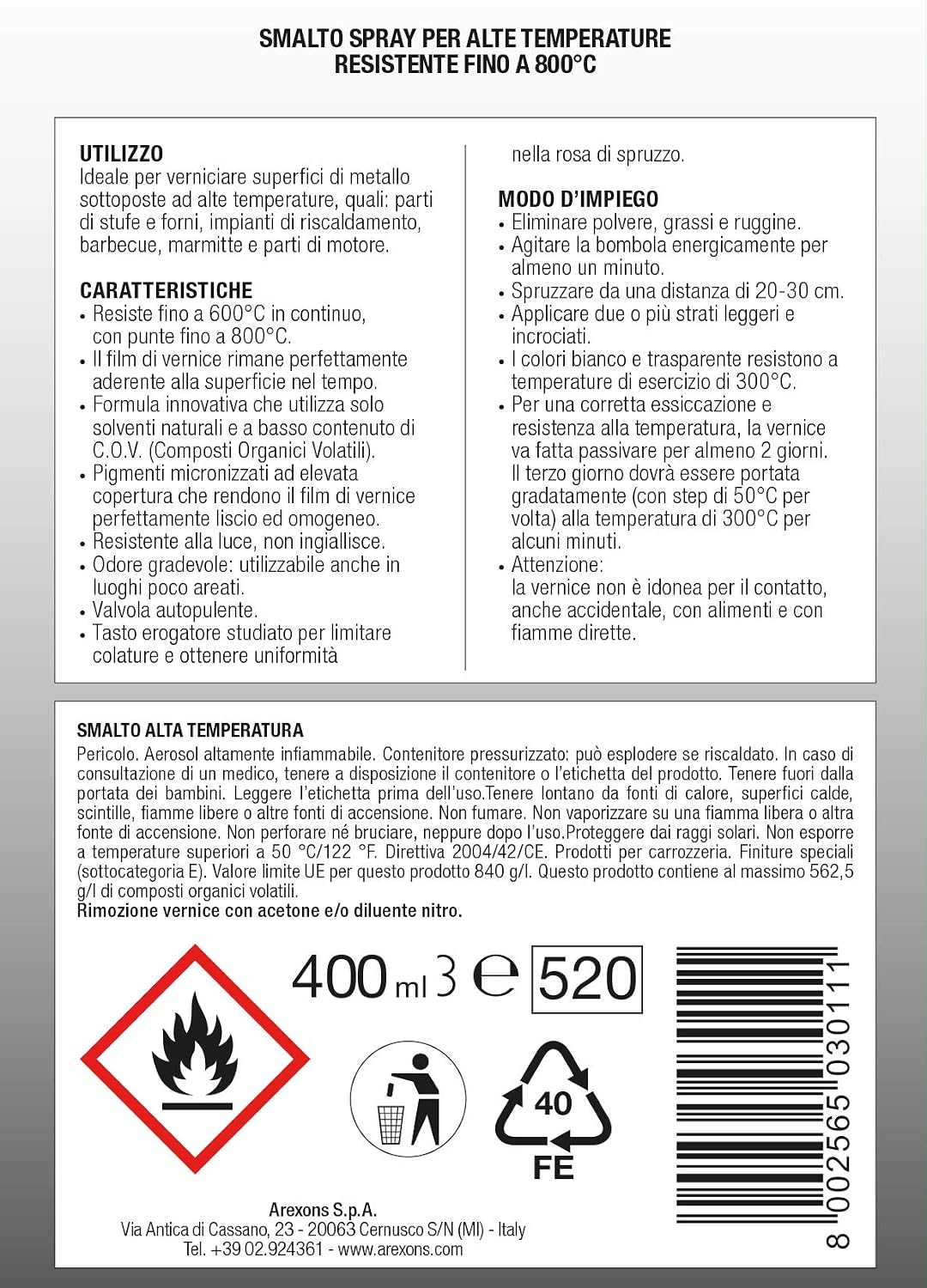 AREXONS — Vernis acrylique haute température 400 ml – Image 4