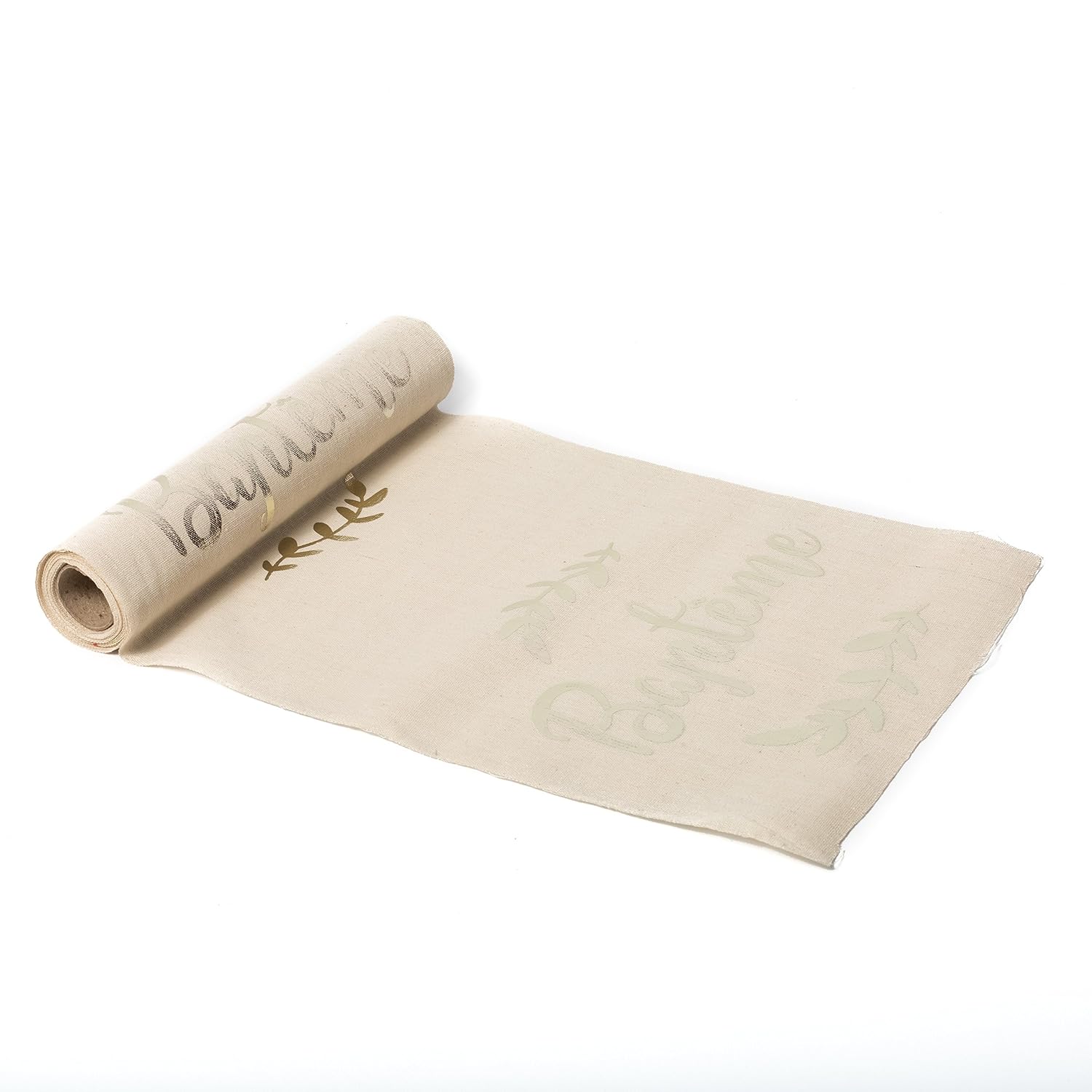 BAPTÊME — Chemin de table en lin 28 cm x 5 m – Image 2