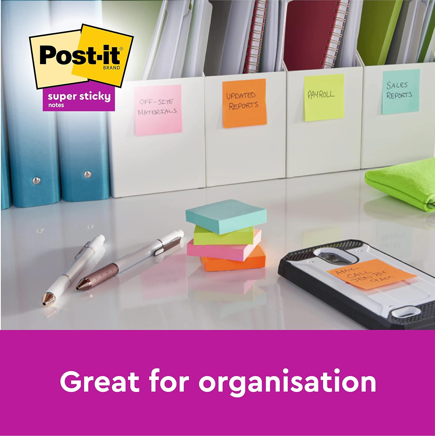 POST-IT Z-Notes Super Sticky — Pack 12 Blocs 76 x 76 mm – Image 6
