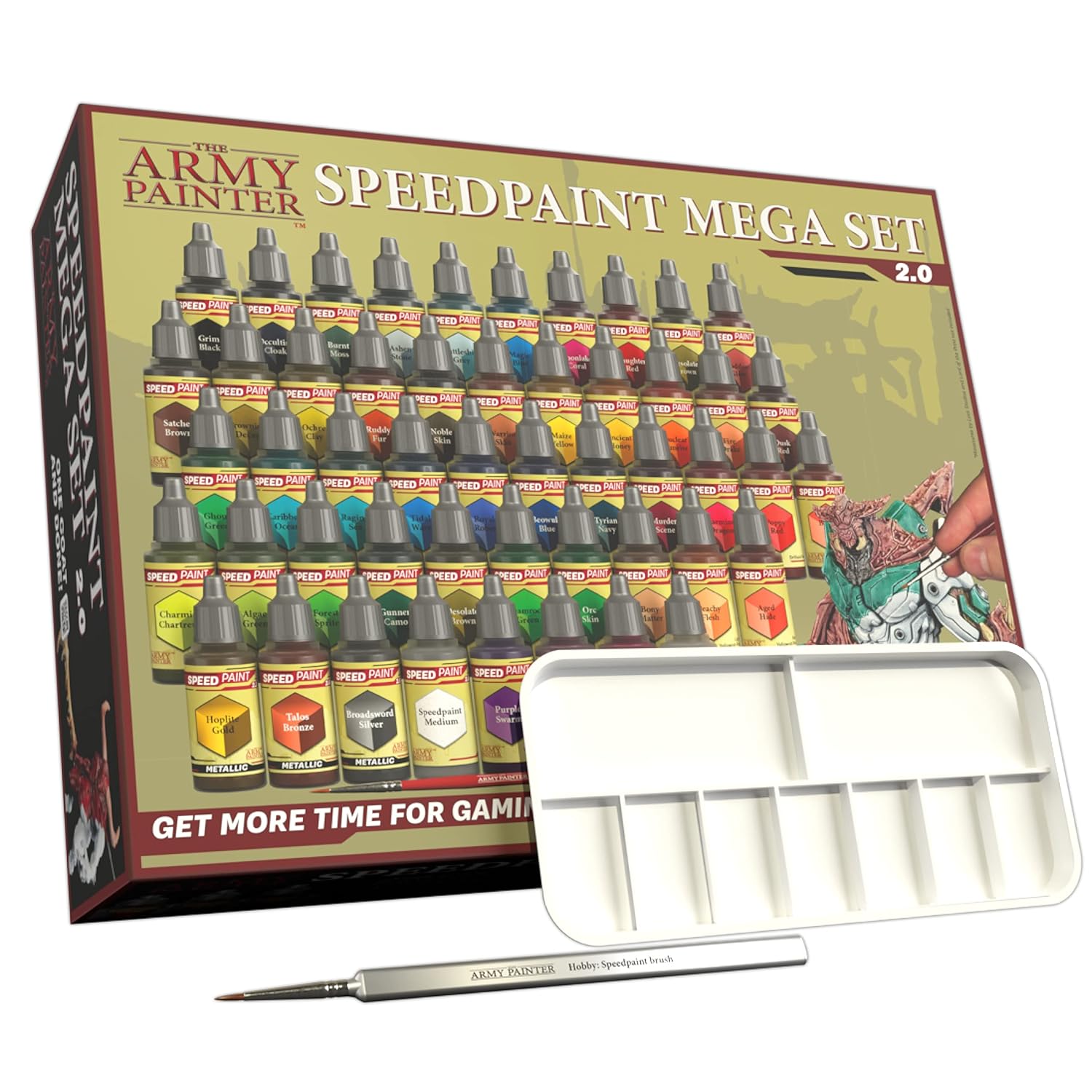 The Army Painter Speedpaint Mega Set 2.0 Combo - 50 Flacons De Peinture Acrylique De 18ml, Incl. 1 Palette De Peinture Et 2 Pinceaux De Peinture De L'armée : Base Et Pinceau Speedpaint – Image 34
