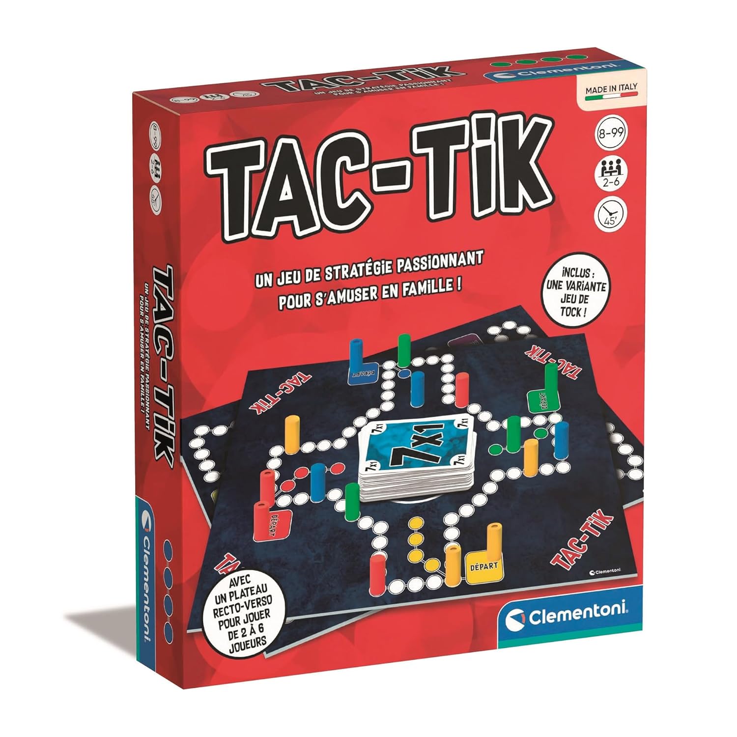 CLEMENTONI Tac-TIK — Jeu de Société Stratégique 2 à 6 Joueurs