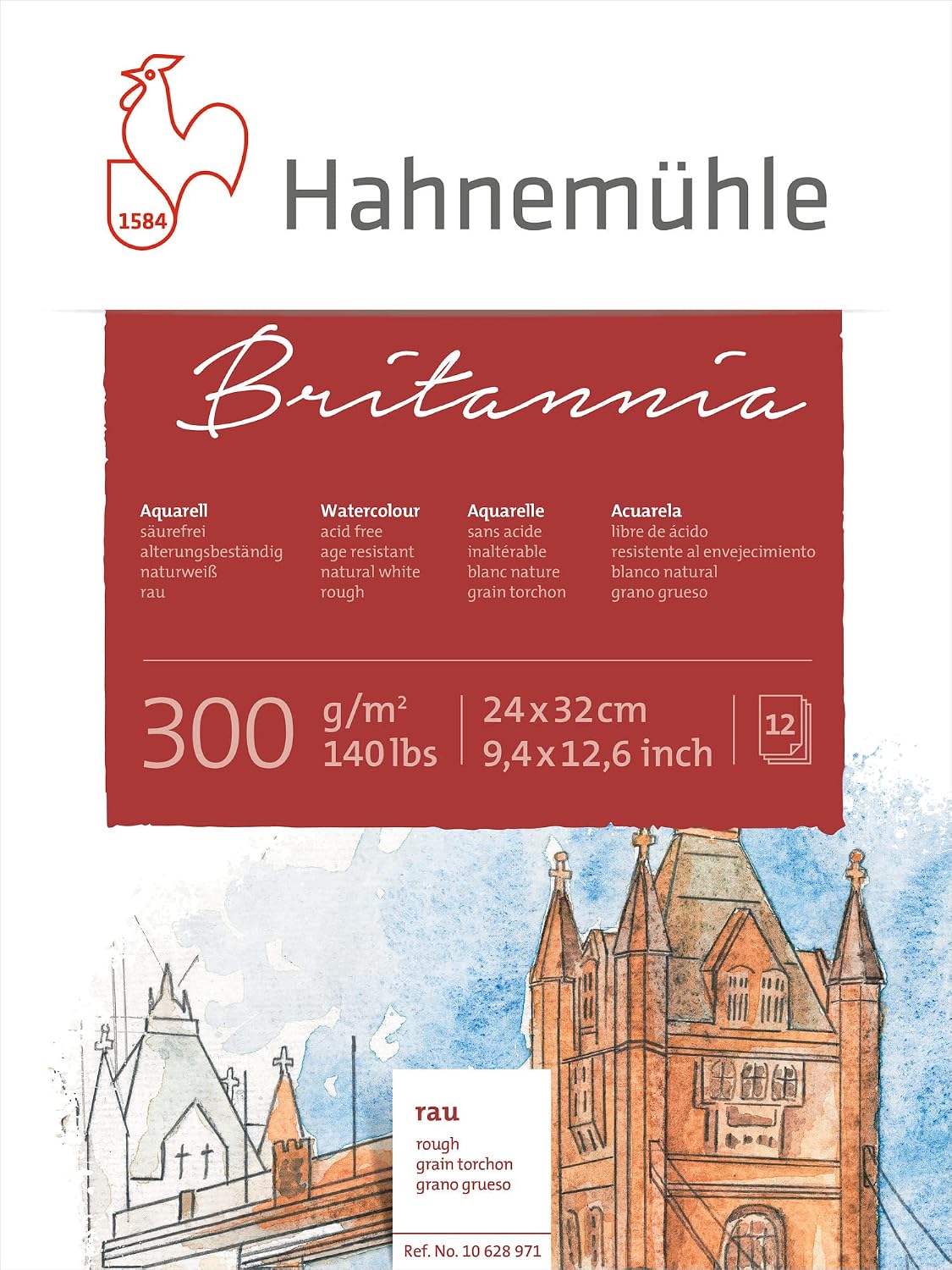 HAHNEMÜHLE — Bloc papier aquarelle 24 x 32 cm 300 g/m² – Image 5