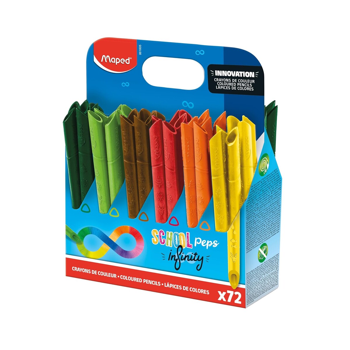 MAPED School'Peps Infinity — Pack de 72 Crayons de Couleur