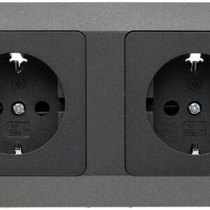 MILOS — Double prise encastrée anthracite 230 V
