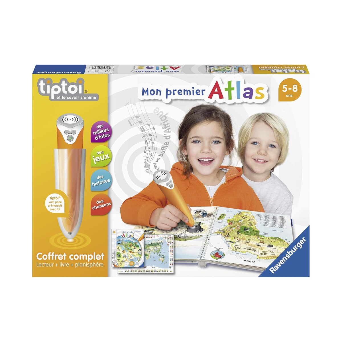 RAVENSBURGER tiptoi — Coffret Lecteur interactif + Atlas