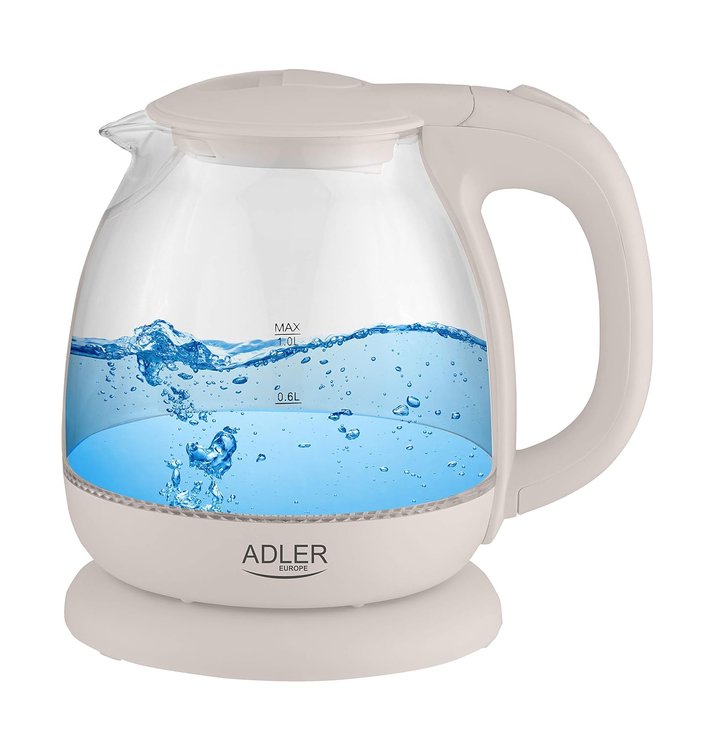 ADLER AD 1238 — Bouilloire électrique en verre 1L
