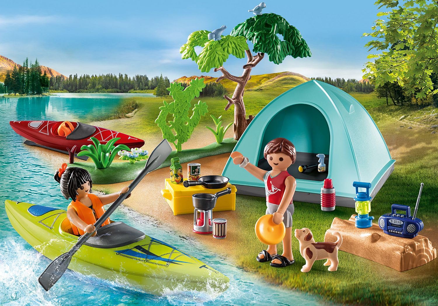 PLAYMOBIL Family Fun 71425 — Famille et tente avec canoës – Image 32