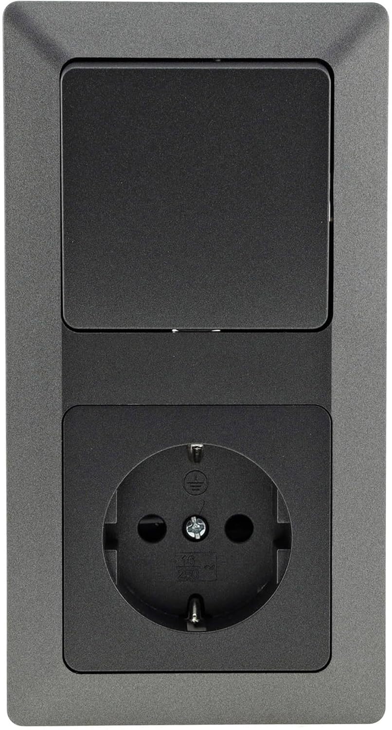 MILOS — Prise avec interrupteur encastré 230 V 16 A