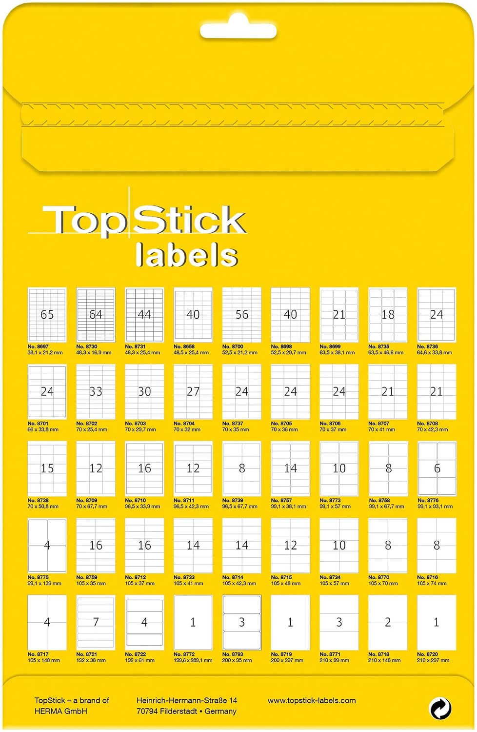 TOPSTICK — Pochette de 4000 étiquettes autocollantes 52,5 x 29,7 mm – Image 12