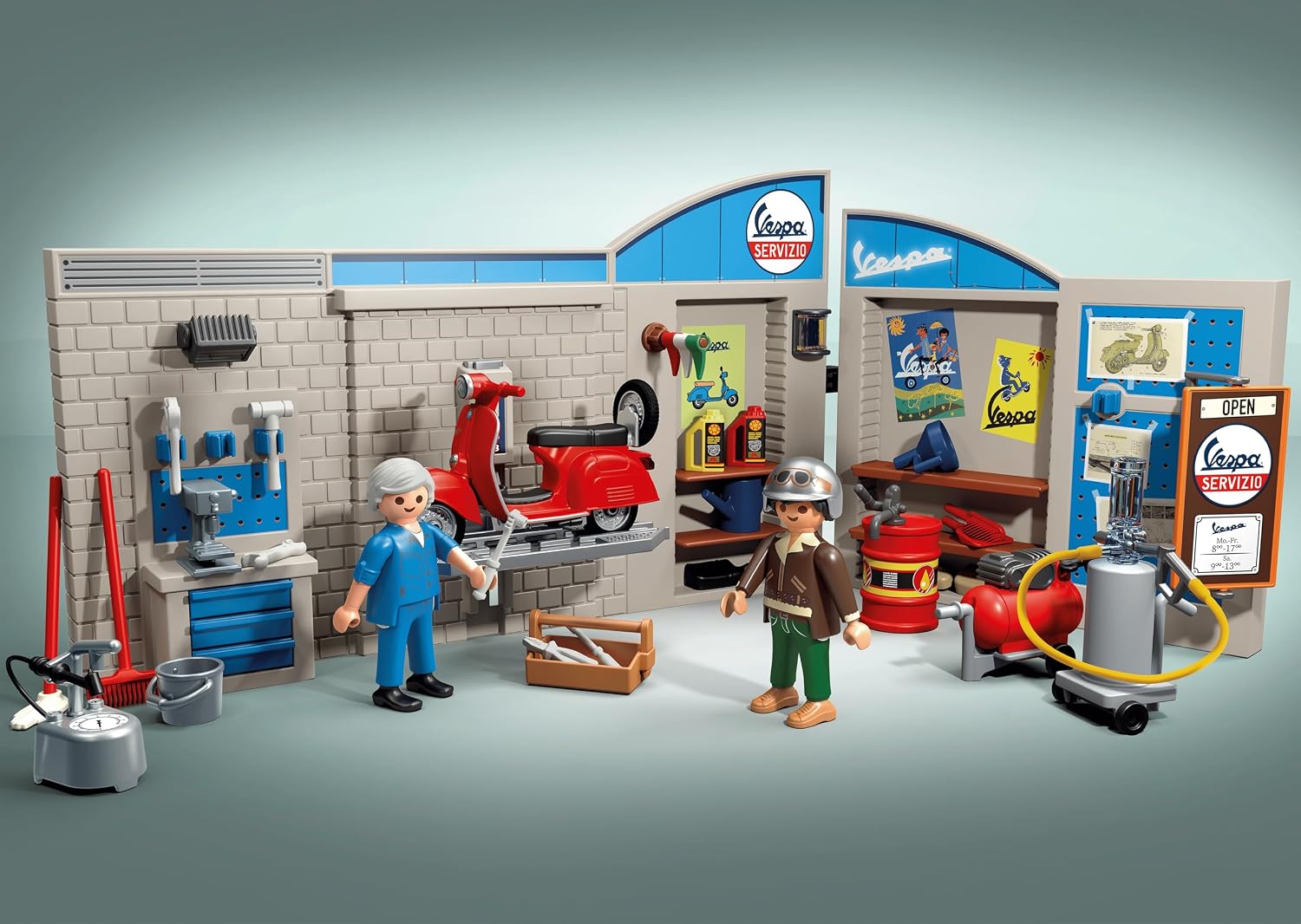 PLAYMOBIL 71620 — Garage Vespa 60s avec 2 personnages – Image 25