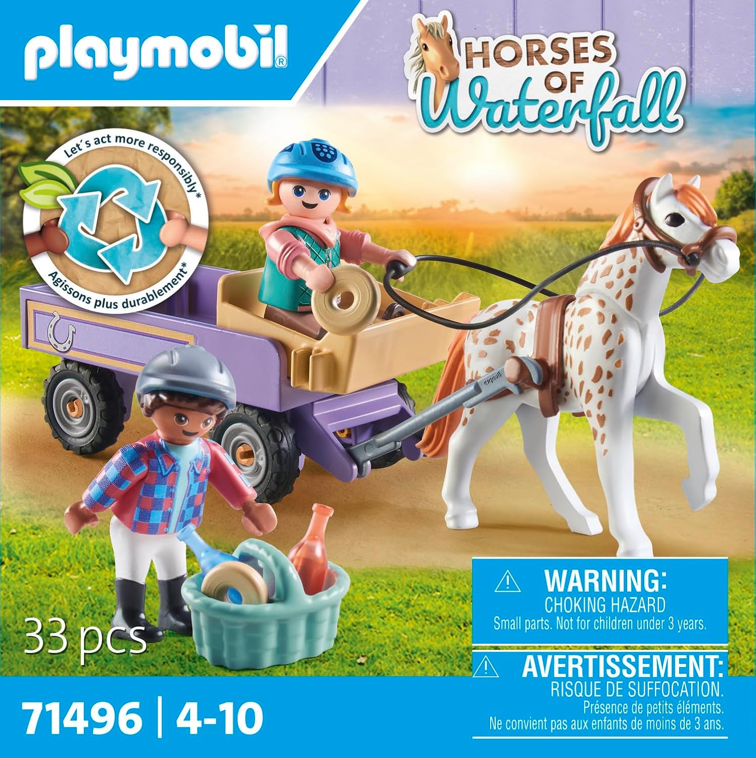 PLAYMOBIL Horses of Waterfall — Enfants avec calèche et poney – Image 13
