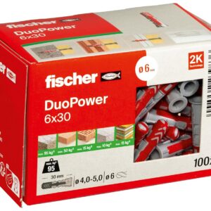 FISCHER DUOPOWER — Chevilles bi-matière 6x30, boîte de 100